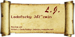 Ledofszky Jázmin névjegykártya